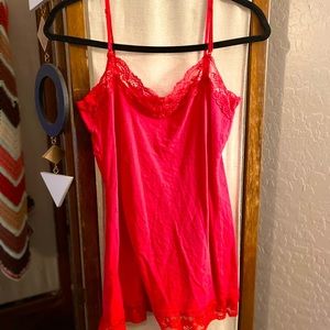 Red tank top under shirt